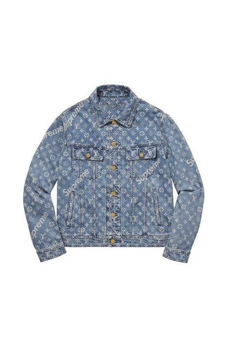 supreme x louis vuitton jacquard denim trucker jacket|Supreme x Louis Vuitton Jacquard Denim Trucker Jacket .